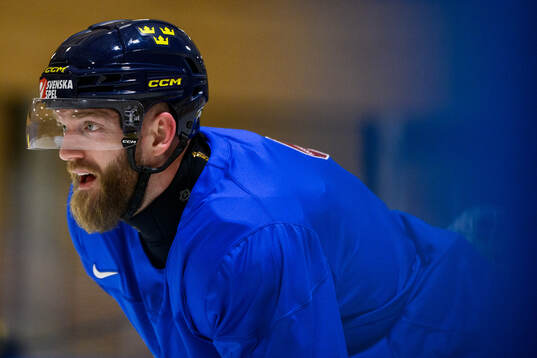 Mattias Ekholm of Sweden at a practice session