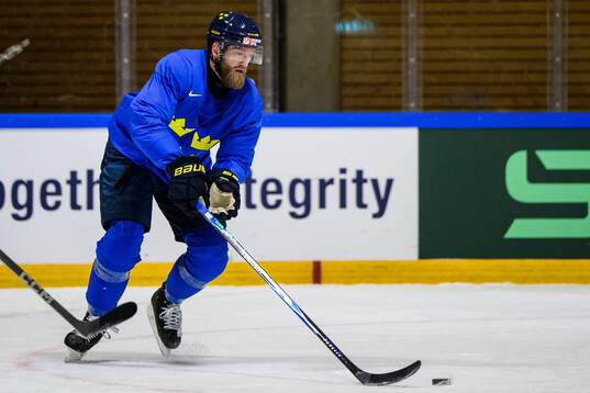 Mattias Ekholm of Sweden at a practice session