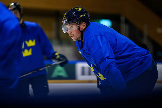 Lucas Raymond of Sweden at a practice session