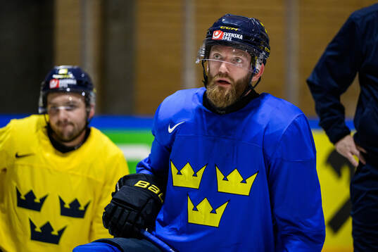 Mattias Ekholm of Sweden at a practice session