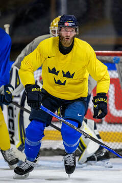 Mattias Ekholm of Sweden at a practice session