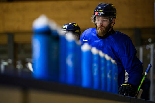 Mattias Ekholm of Sweden at a practice session