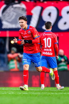 Helsingborgs Lino Wernberg Hyppänen jublar