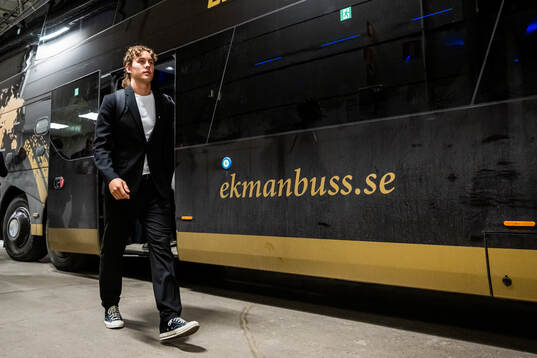 Hammarbys Hampus Skoglund anländer