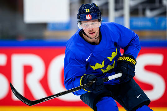 Lucas Raymond of Sweden at a practice session