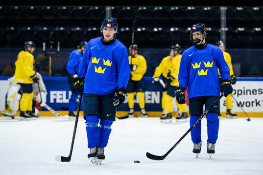 Ivar Stenberg and Viggo Björck of Sweden at a practice