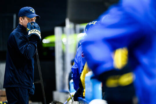 Head coach Sam Hallam of Sweden at a practice session