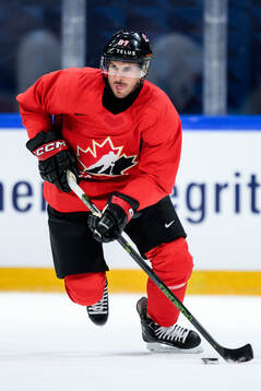 Sidney Crosby of Canada at a practice session