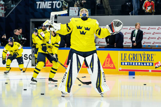 Goaltender Magnus Hellberg of Sweden