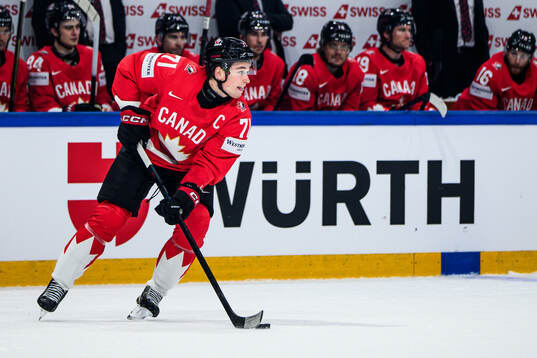 Macklin Celebrini of Canada