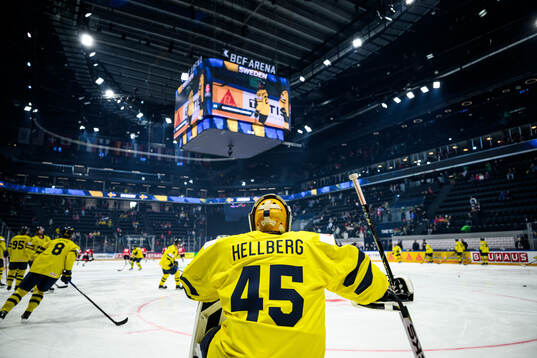 Goaltender Magnus Hellberg of Sweden