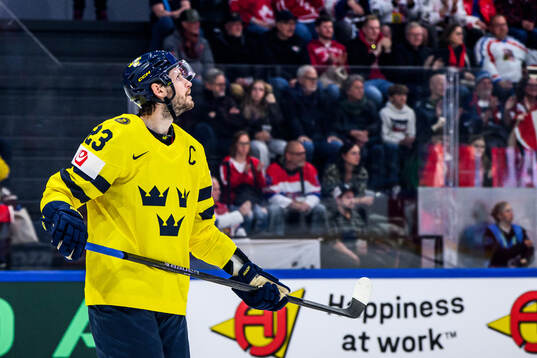 Oliver Ekman-Larsson of Sweden looks dejected