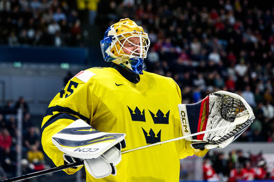 Goaltender Magnus Hellberg of Sweden