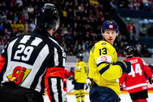 Lucas Raymond of Sweden reacts
