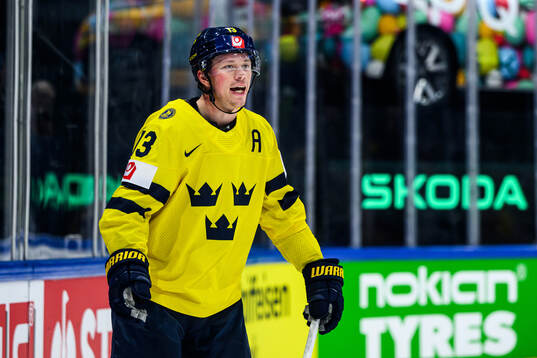 Lucas Raymond of Sweden reacts