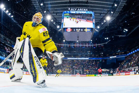 goaltender Magnus Hellberg of Sweden