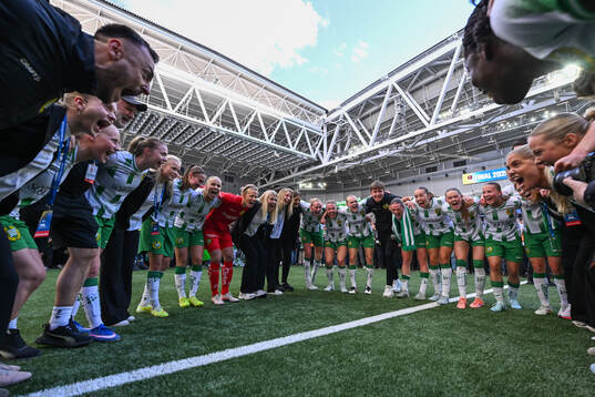 Hammarbys spelare jublar