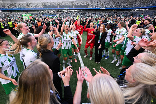 Hammarbys spelare jublar