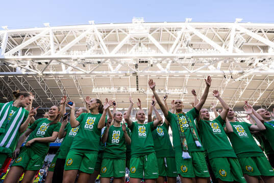 Hammarbys spelare jublar