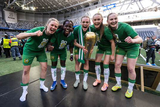 Hammarbys Hannah Sjödahl, Vivienne Lia, Sofia Reidy, Svea