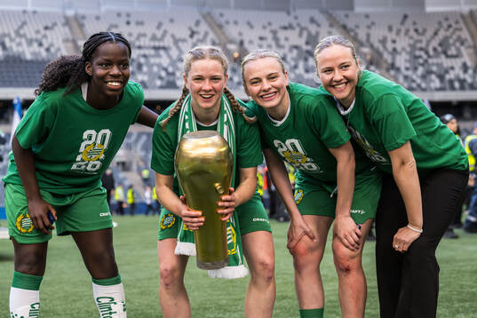 Hammarbys Vivienne Lia, Hannah Sjödahl och Mari Nyhagen