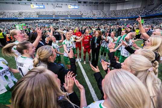 Hammarbys spelare jublar
