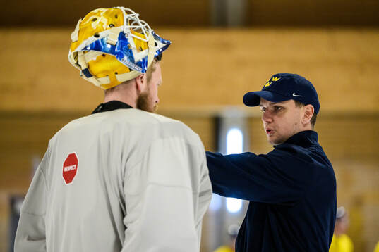 goaltender Magnus Hellberg and Goaltender coach Anthon
