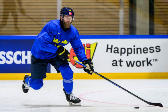 Mattias Ekholm of Sweden at a practice session