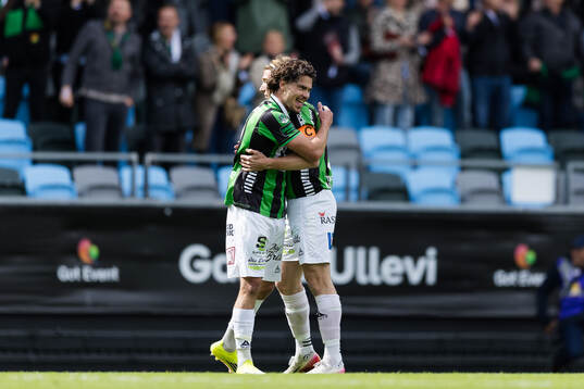 GAIS William Milovanovic och August Wängberg jublar