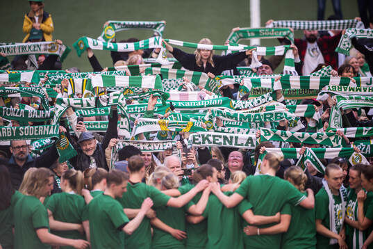 Hammarbys supportrar jublar