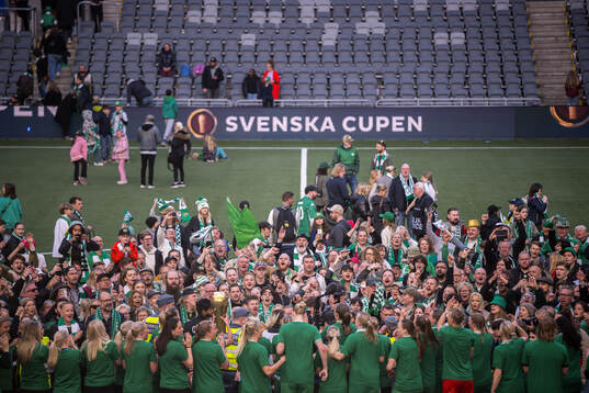 Hammarbys supportrar jublar