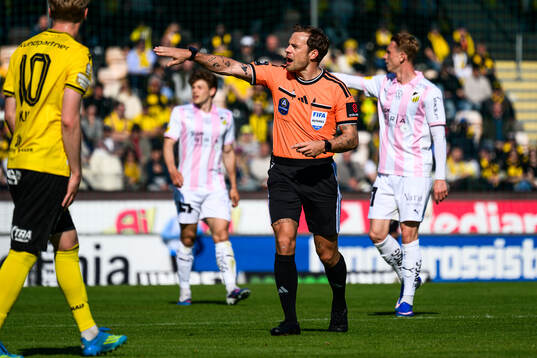 Under fotbollsmatchen i Allsvenskan mellan Mjällby och