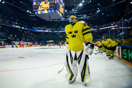 Goaltender Magnus Hellberg of Sweden