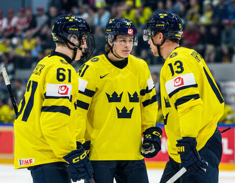 Viggo Björck, Ivar Stenberg and Lucas Raymond of Sweden