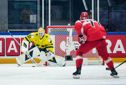 Goaltender Arvid Söderblom of Sweden