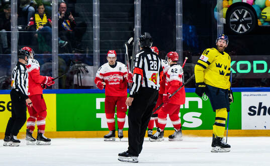 Mattias Ekholm of Sweden looks dejected