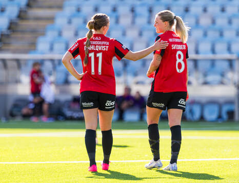 Brommapojkarnas Villemo Dahlqvist och Johanna Svedberg