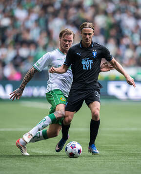 Hammarbys Victor Eriksson och Malmö FFs Erik Botheim