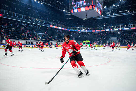 Evan Bouchard of Canada