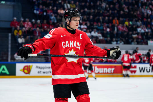 Macklin Celebrini of Canada