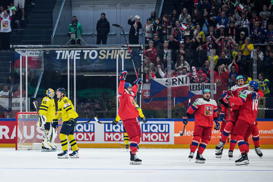 Dominik Kubalik of Czech Republic celebrates