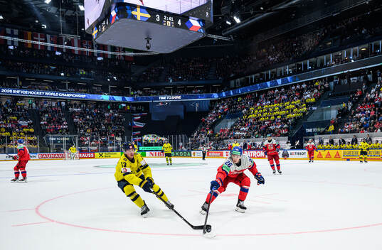 Lucas Raymond of Sweden and Jiri Tichacek of Czech Republic