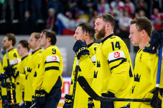 Mattias Ekholm of Sweden looks dejected