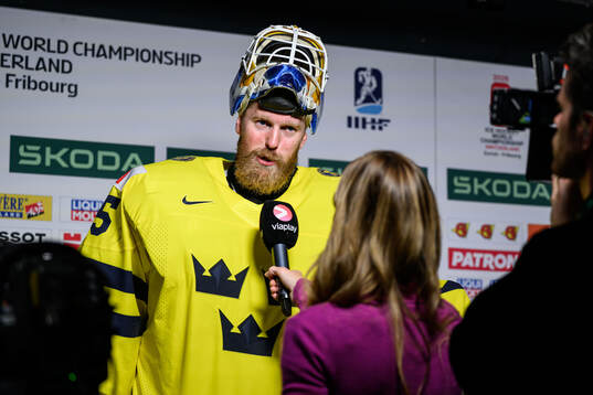 Goaltender Magnus Hellberg of Sweden
