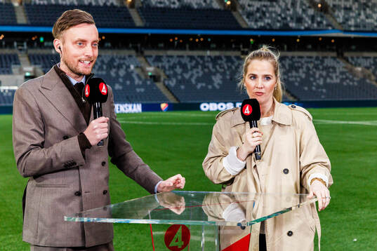 TV4s Axel Pileby och Irma Helin Zibanejad