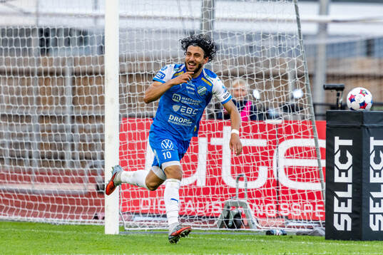Oddevolds Leonardo Farah Shahin har gjort 2-0 och jublar