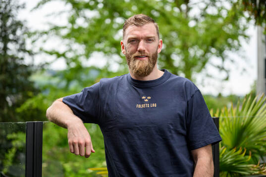 Mattias Ekholm of Sweden poses for a portrait at a press