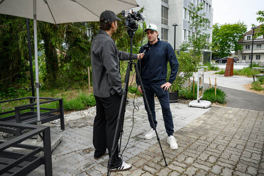 Linus Karlsson of Sweden at a press event