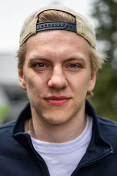Jack Berglund of Sweden poses for a portrait at a press