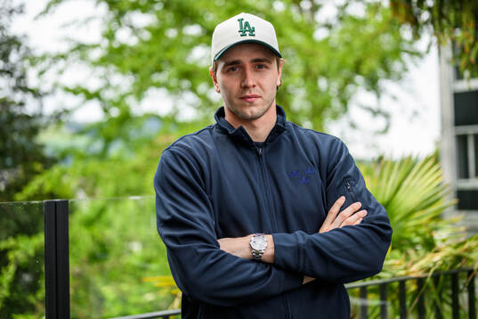 Linus Karlsson of Sweden poses for a portrait at a press